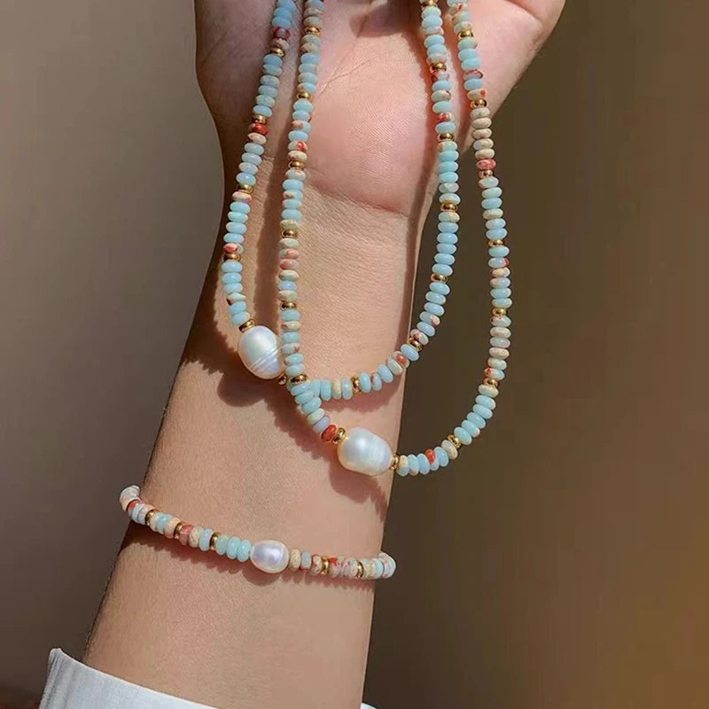Women’s Natural Stone Pearl Bracelet – Party Jewelry