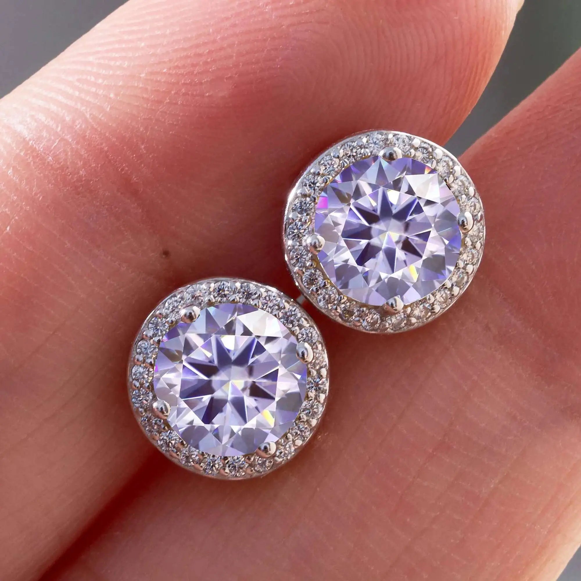 Luxury Sterling Silver Moissanite Round Earrings – Daily Wear Bridal Gift
