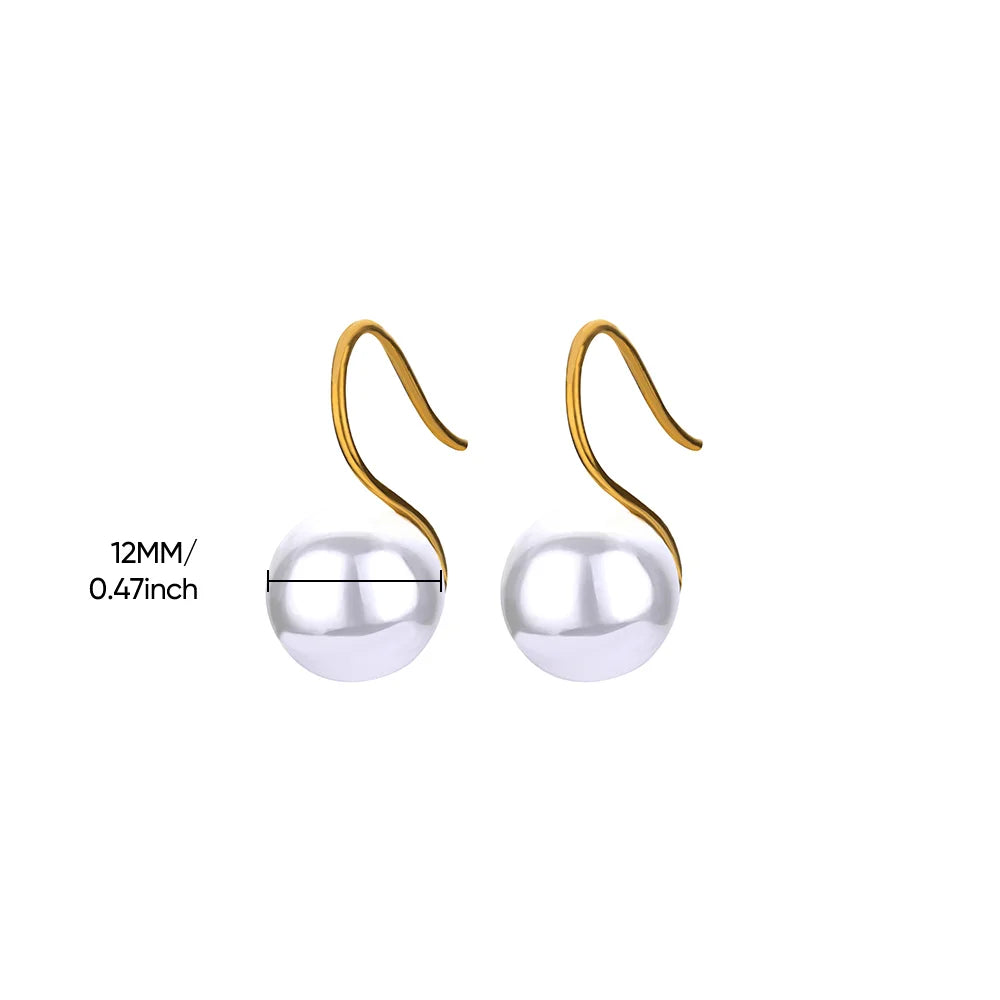 Baroque Pearl Circle Earrings for Women – Vintage Punk Clip-On