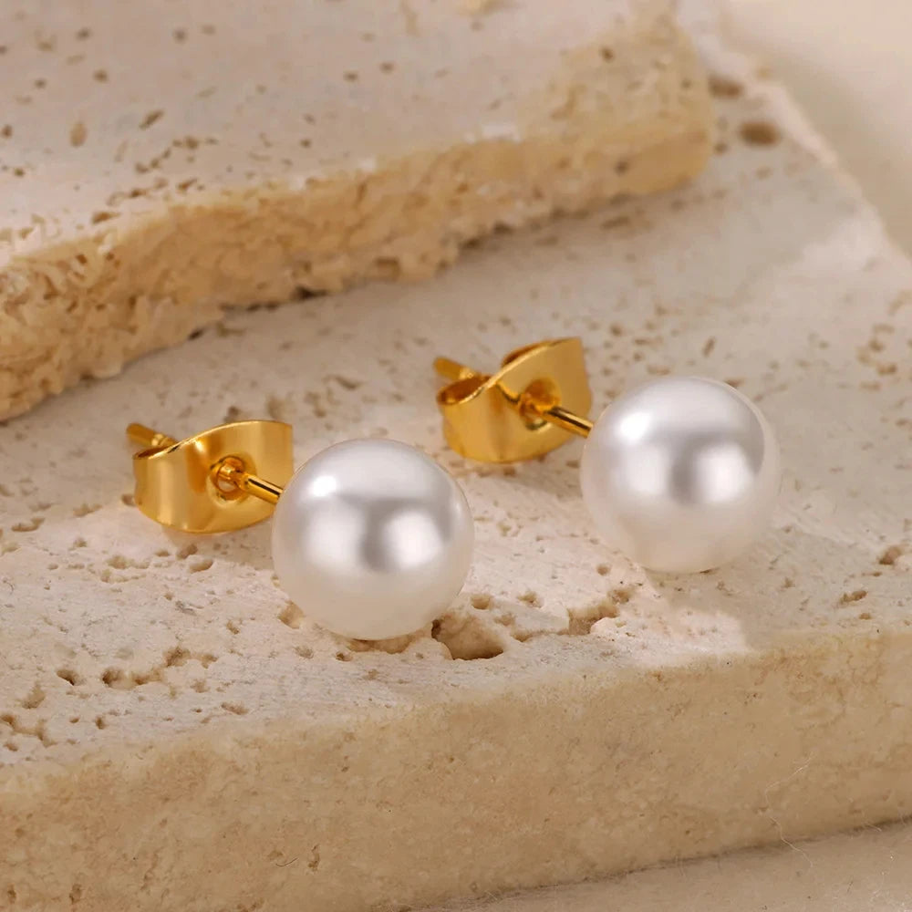 Baroque Pearl Circle Earrings for Women – Vintage Punk Clip-On
