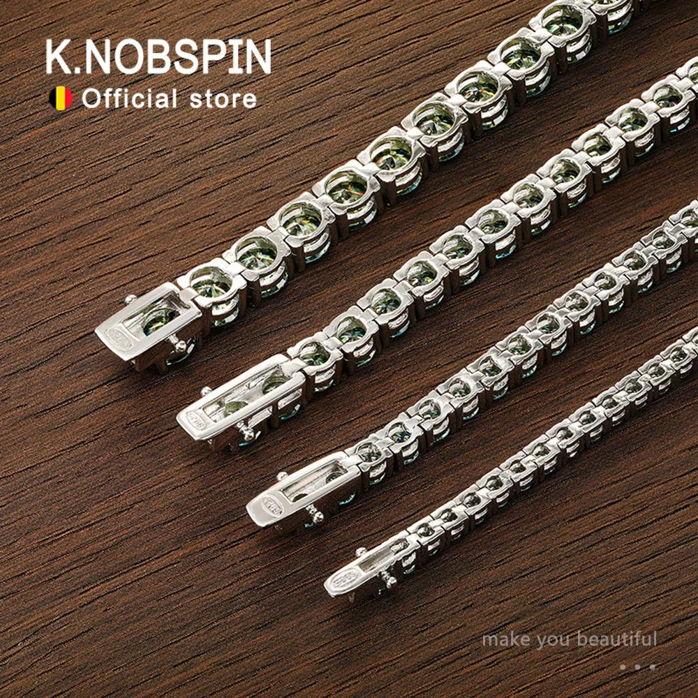Green Moissanite Tennis Bracelet – Lab Diamond Silver Jewelry