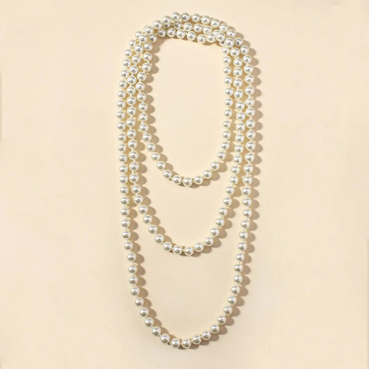 150cm Knot-Bead Pearl Necklace, Japanese/Korean Trendy Long Chain