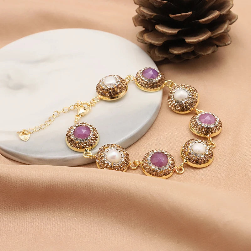 Luxury Baroque Pearl Zircon Bracelet Korean Fashion Jewelry
