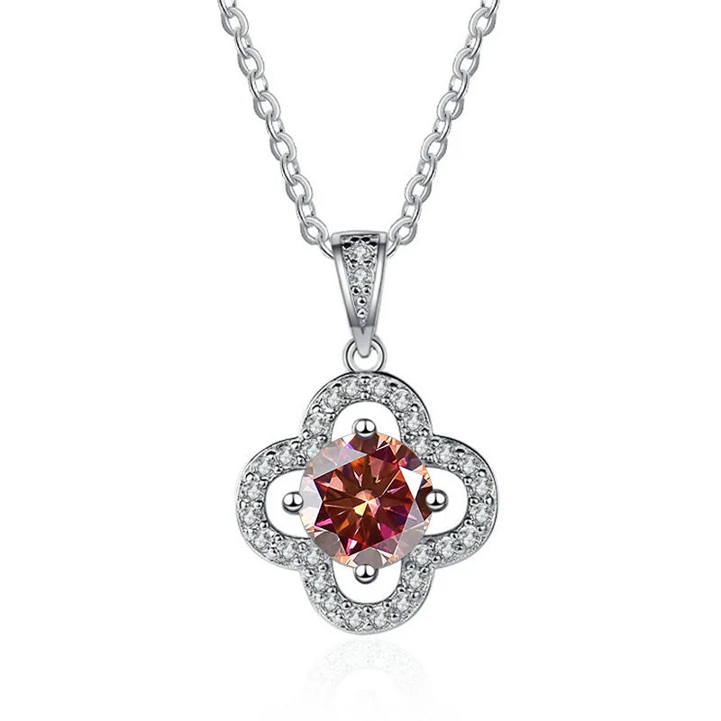 1 Carat Moissanite Pendant Necklace – D Color, 925 Silver
