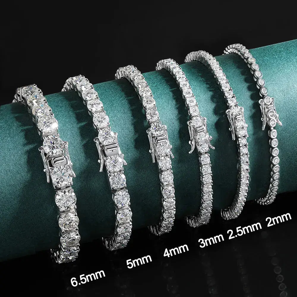Moissanite Tennis Bracelet in White Gold Plated Sterling Silver