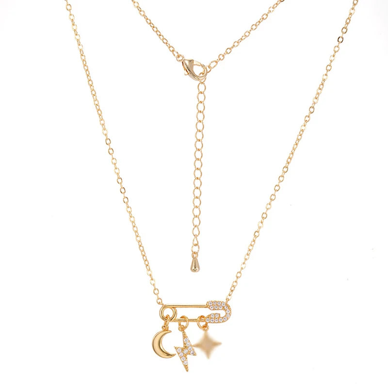Lightning Paperclip CZ Pave Choker Necklace for Women