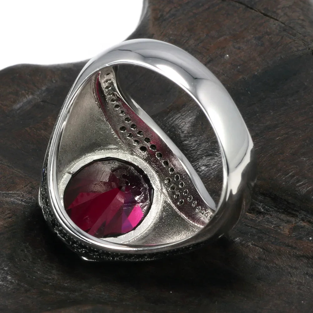 Luxury Turkish Silver Ring with Zircon Stone – Vintage Style