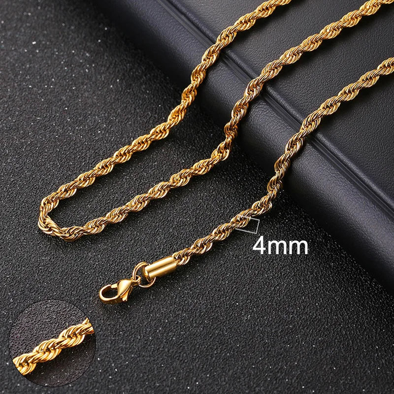 Cuban Chain Necklace for Men & Women – Gold Stainless Steel Curb Choker