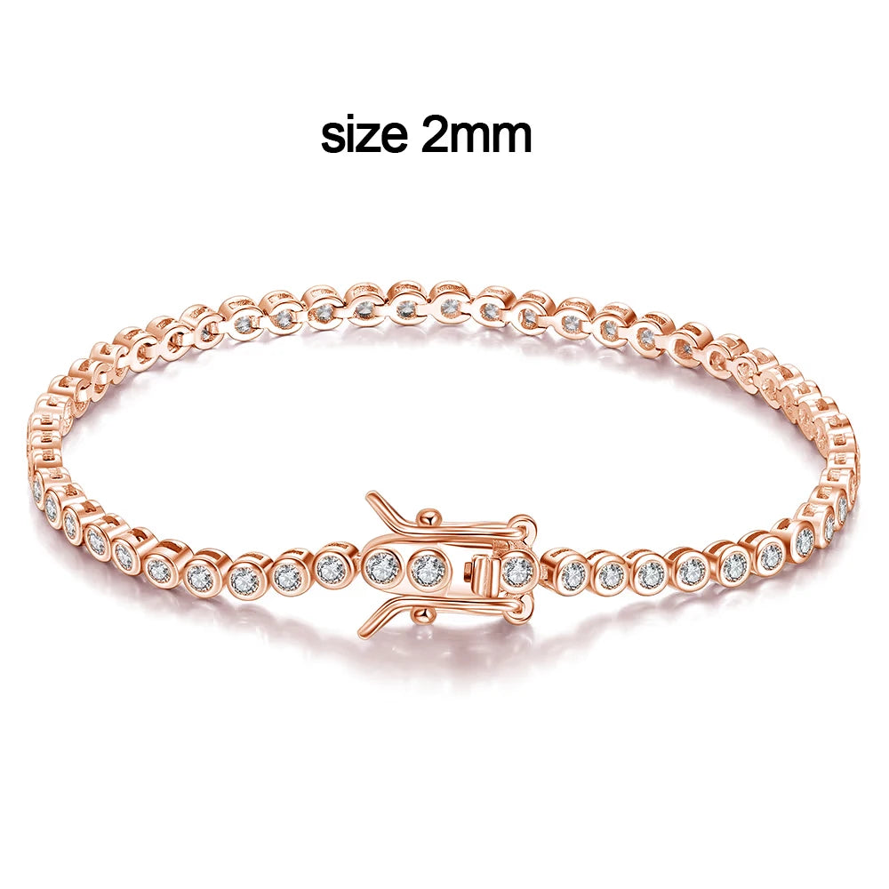 Moissanite Tennis Bracelet White Gold Plated Sterling Silver