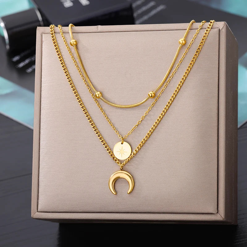 Gold Goth Heart Choker Necklace for Women – Stainless Steel