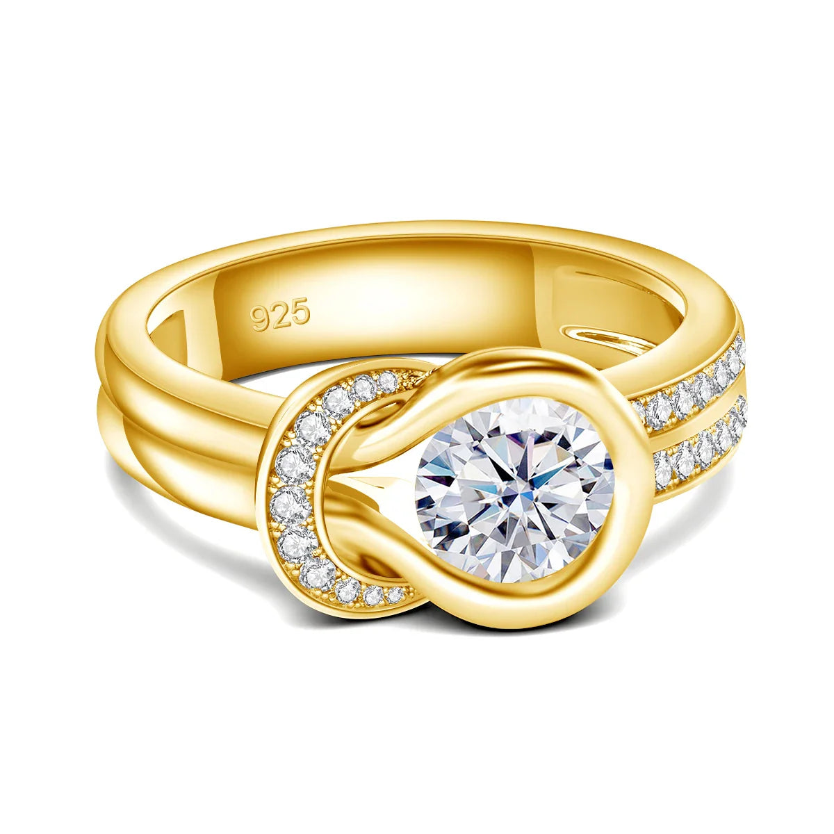 Luxury Moissanite Bow Knot Engagement and Wedding Ring for Women