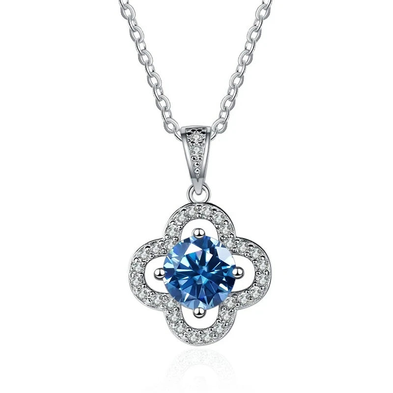 1 Carat Moissanite Pendant Necklace – D Color, 925 Silver