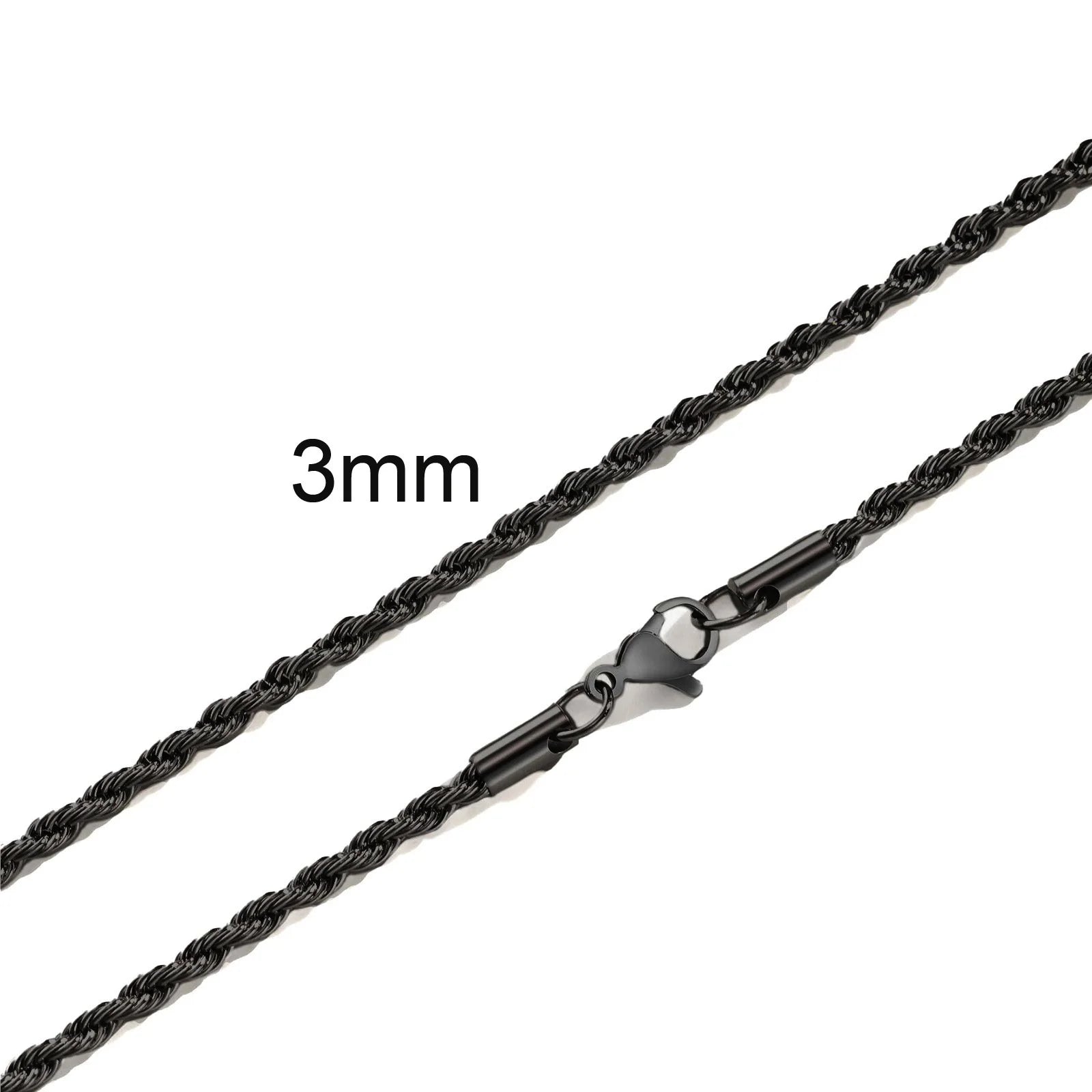 Gold Twisted Rope Chain Necklace – Men & Women Stainless Steel