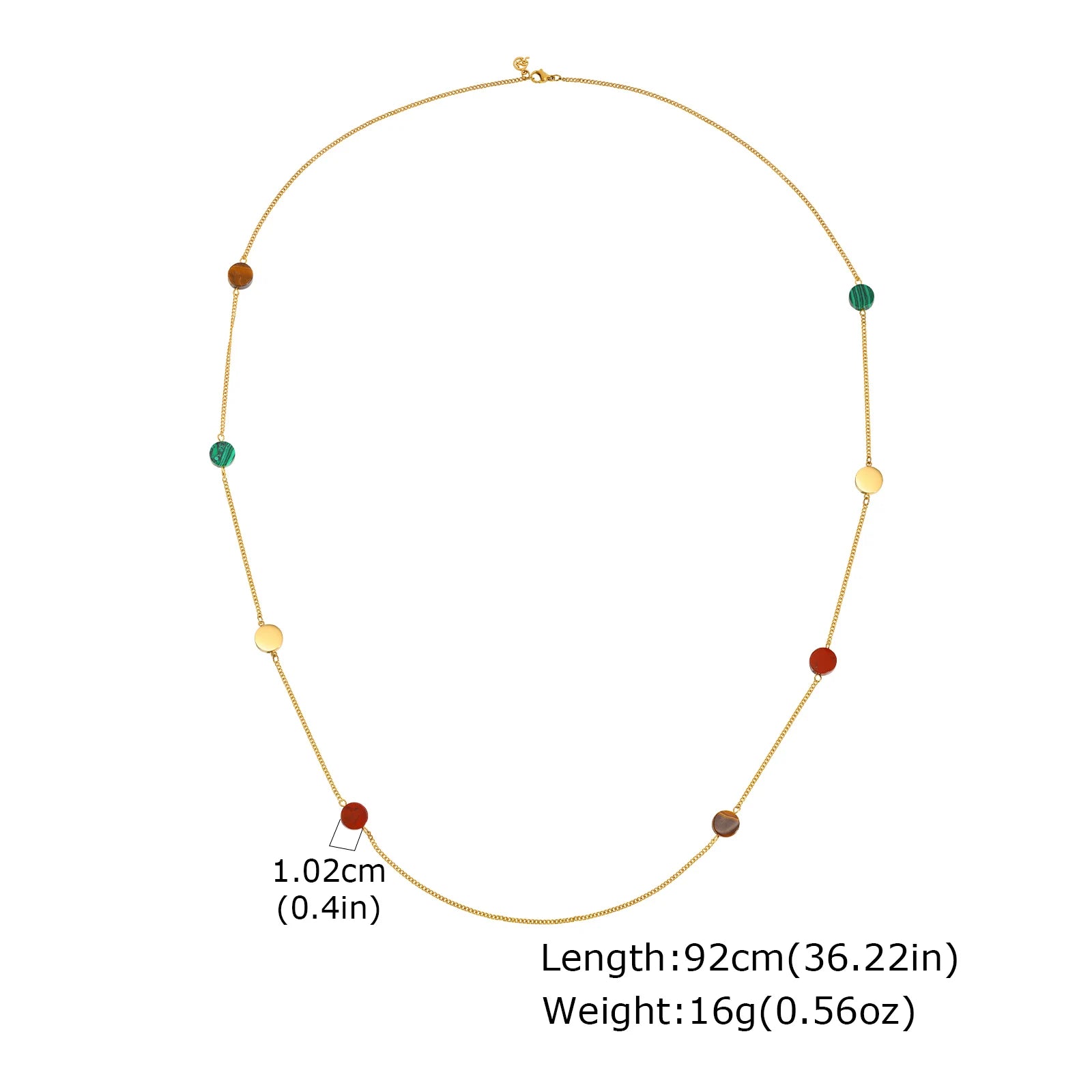 Geometric Beaded Long Layered Stainless Steel Necklace for Women