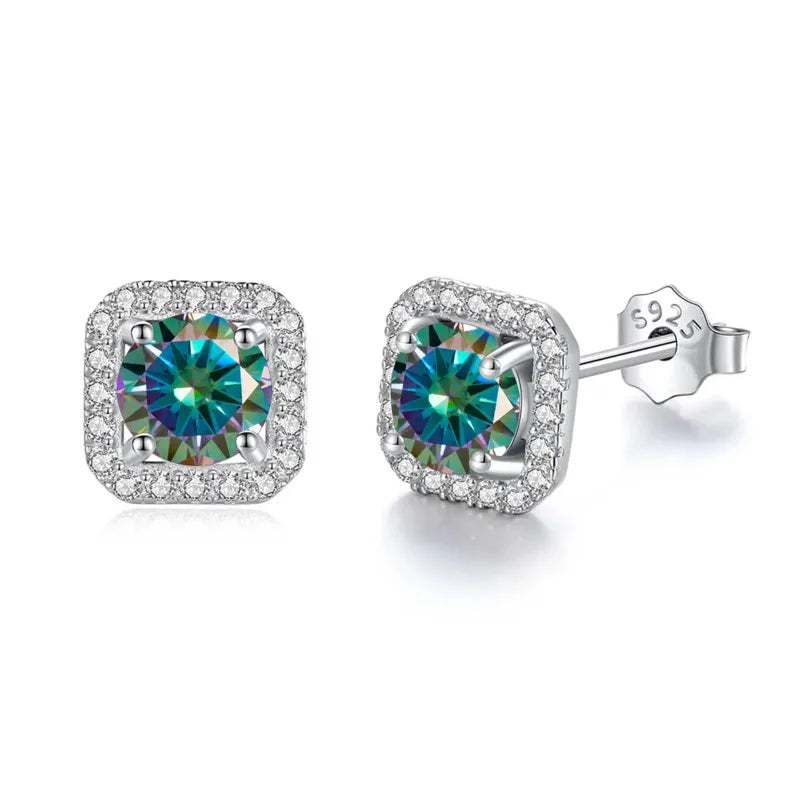 Premium Moissanite Diamond Stud Earrings for Women Sterling Silver
