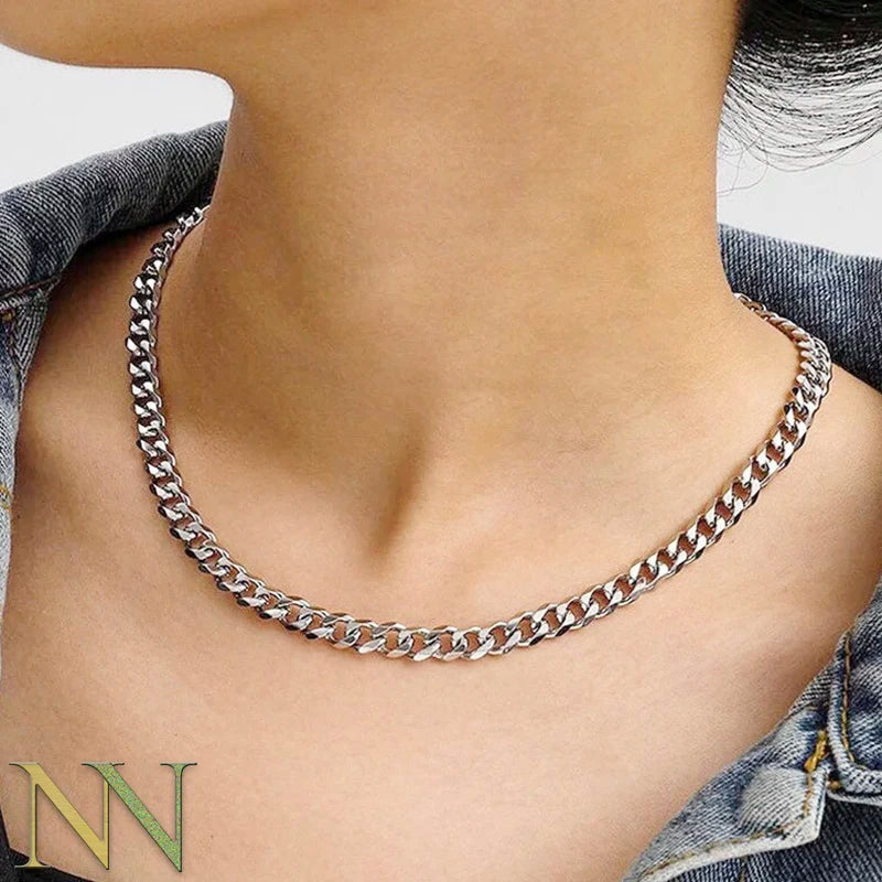 Gold Plated Stainless Steel Cuban Link Chain Necklace