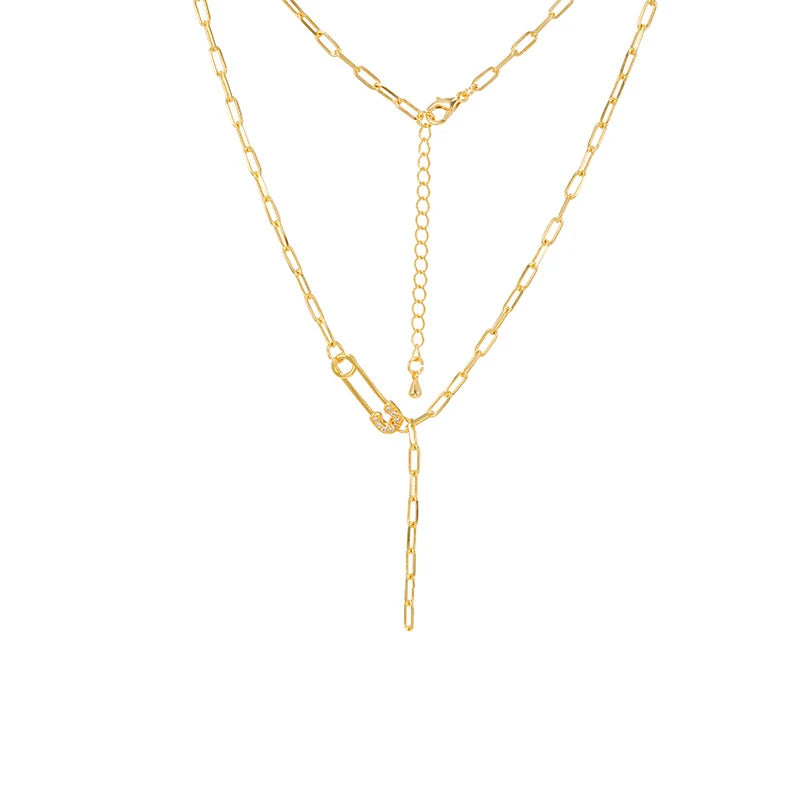 Lightning Paperclip CZ Pave Choker Necklace for Women