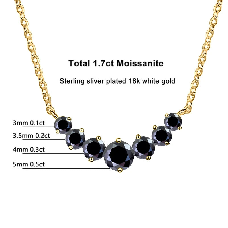 Moissanite Necklace for Women | 18K Gold Plated 925 Silver, GRA Certified