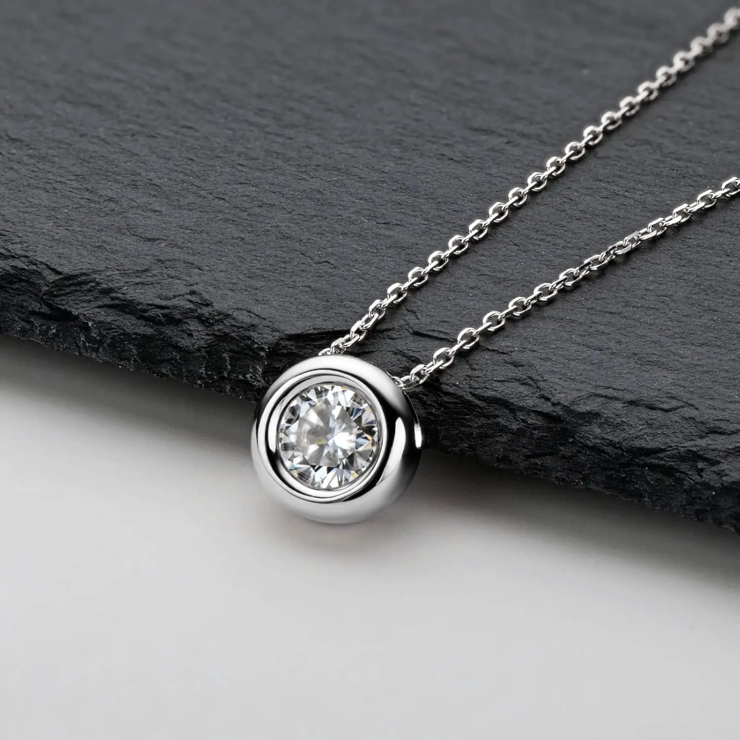 1CT Moissanite Pendant Necklace – D VVS1, 925 Silver, Minimalist Jewelry