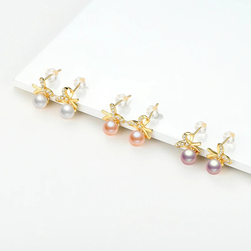 Natural Freshwater Pearl Earrings for Women – Elegant Jewelry Gift