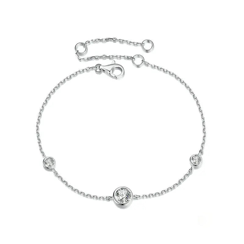 Sterling Silver Moissanite Bracelet – Women’s Diamond Jewelry