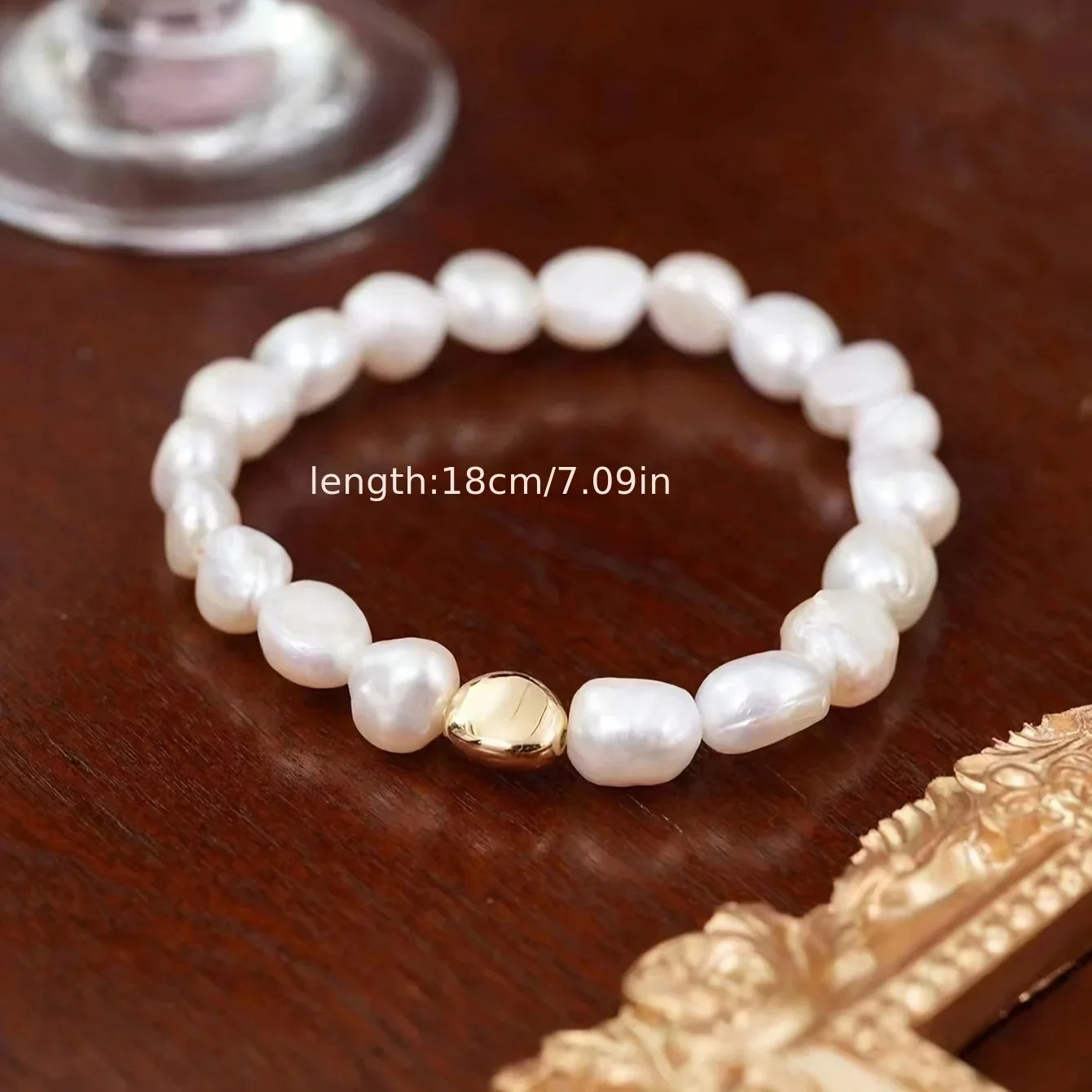 Elegant Baroque Freshwater Pearl Bracelet in Sterling Silver