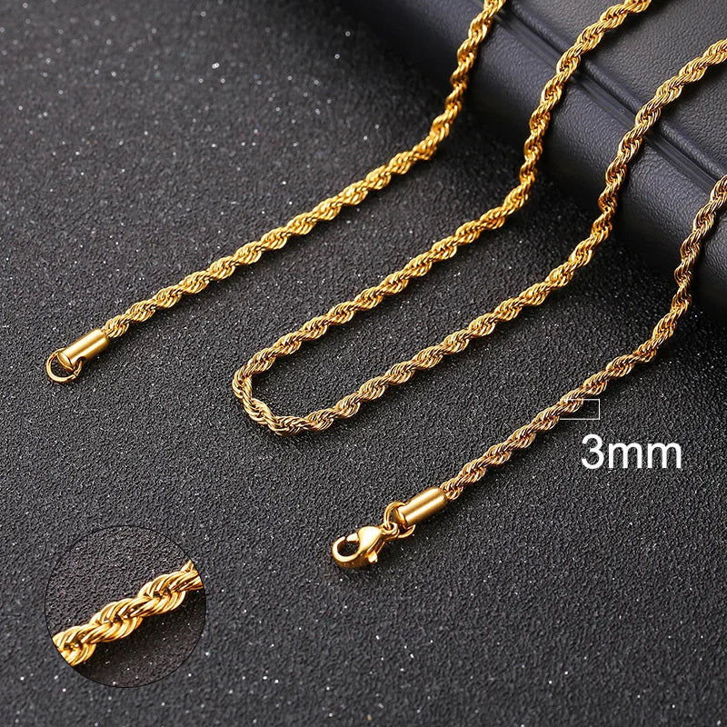 Cuban Chain Necklace for Men & Women – Gold Stainless Steel Curb Choker