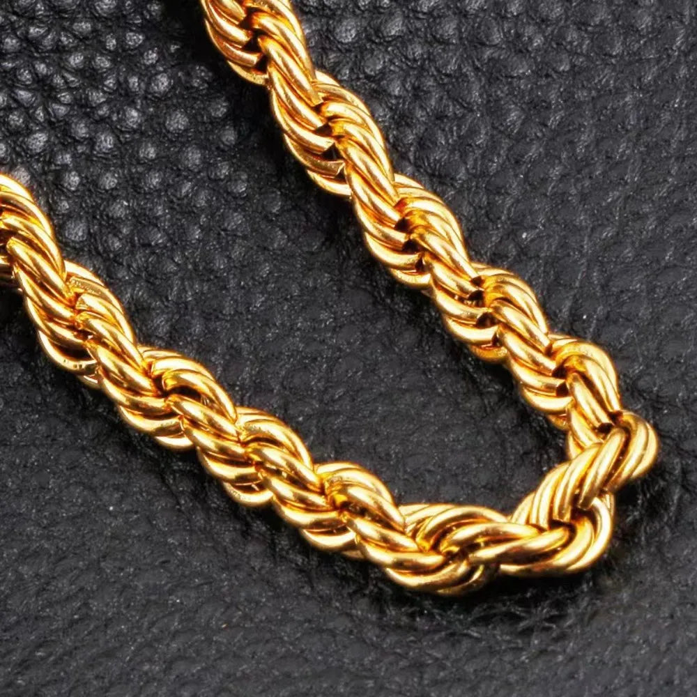 Gold Rope Chain Necklace for Women and Men – Fashion Wedding Jewelry Gift