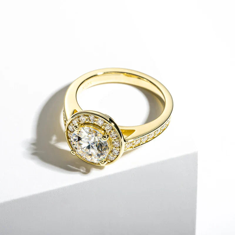 Luxury Moissanite Engagement Ring – Sterling Silver Wedding Band