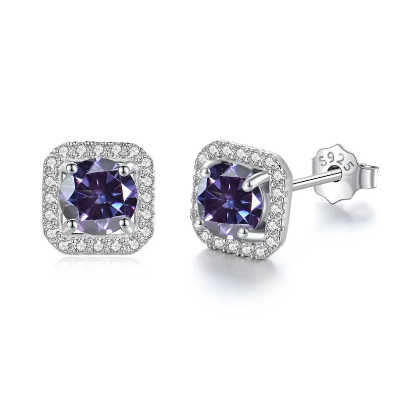Premium Moissanite Diamond Stud Earrings for Women Sterling Silver