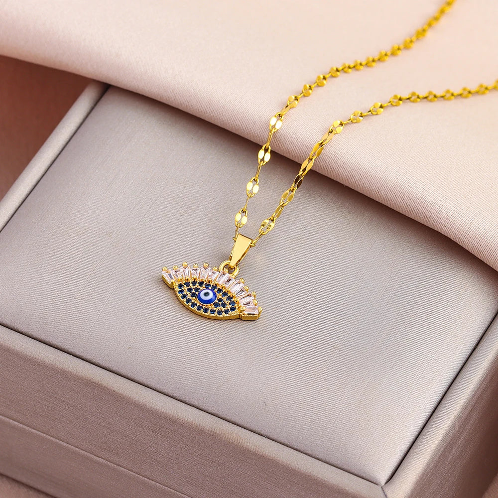 Luxury Zircon Crystal Pendant Necklace – Korean Fashion for Women