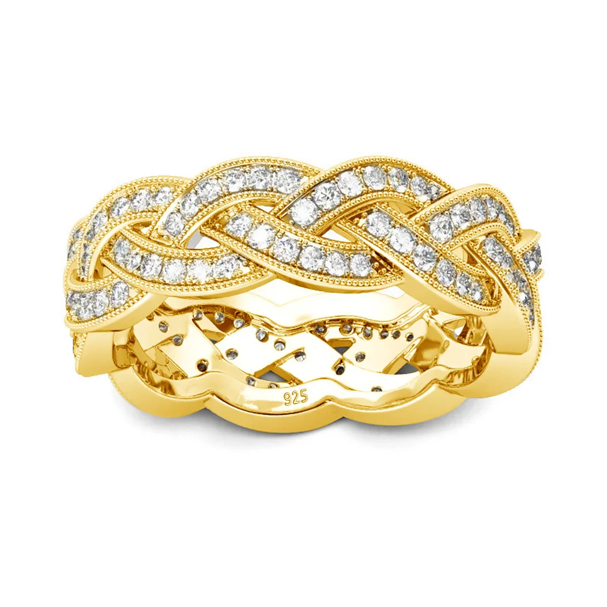 Luxury Moissanite Engagement and Wedding Ring – Elegant Cuban Chain Design