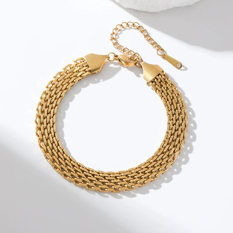 Gold Stainless Steel Unisex Chain Bracelet – 2025 Antiallergic Bangle