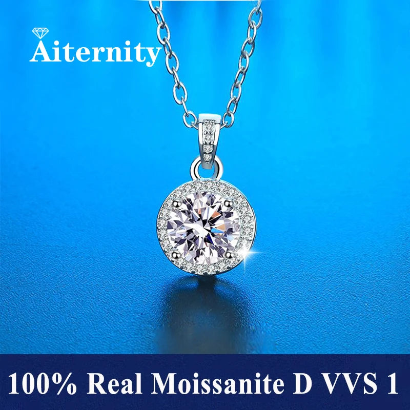 1ct Moissanite Square Necklace – 925 Silver, Trendy & Elegant
