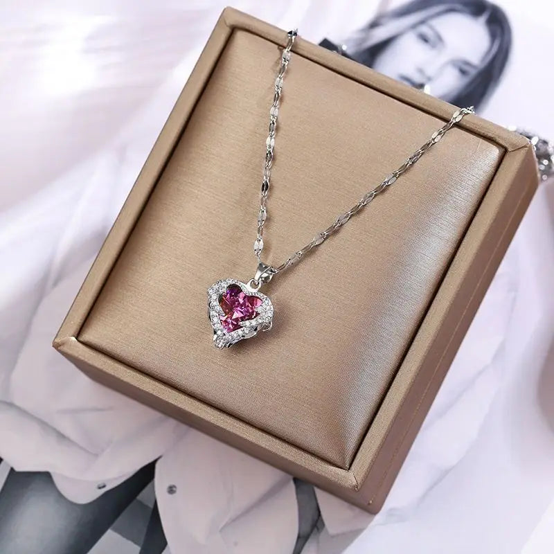 Pendant Stainless Steel Necklace – Korean Fashion for Women