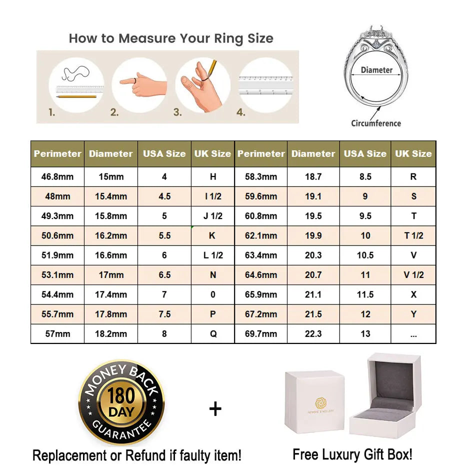 Luxury Moissanite Engagement & Wedding Ring Set – Vintage Sterling Silver