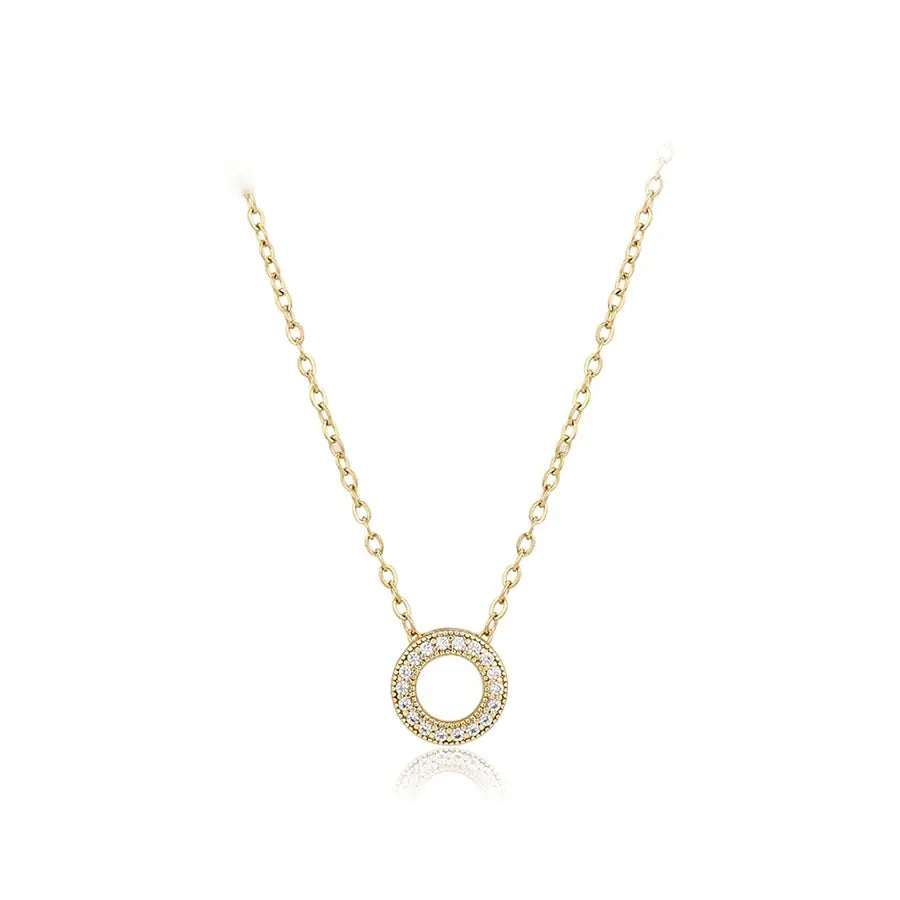 Gold Round Pendant Necklace – Women’s Fashion Jewelry