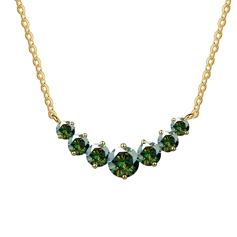 Moissanite Necklace for Women | 18K Gold Plated 925 Silver, GRA Certified