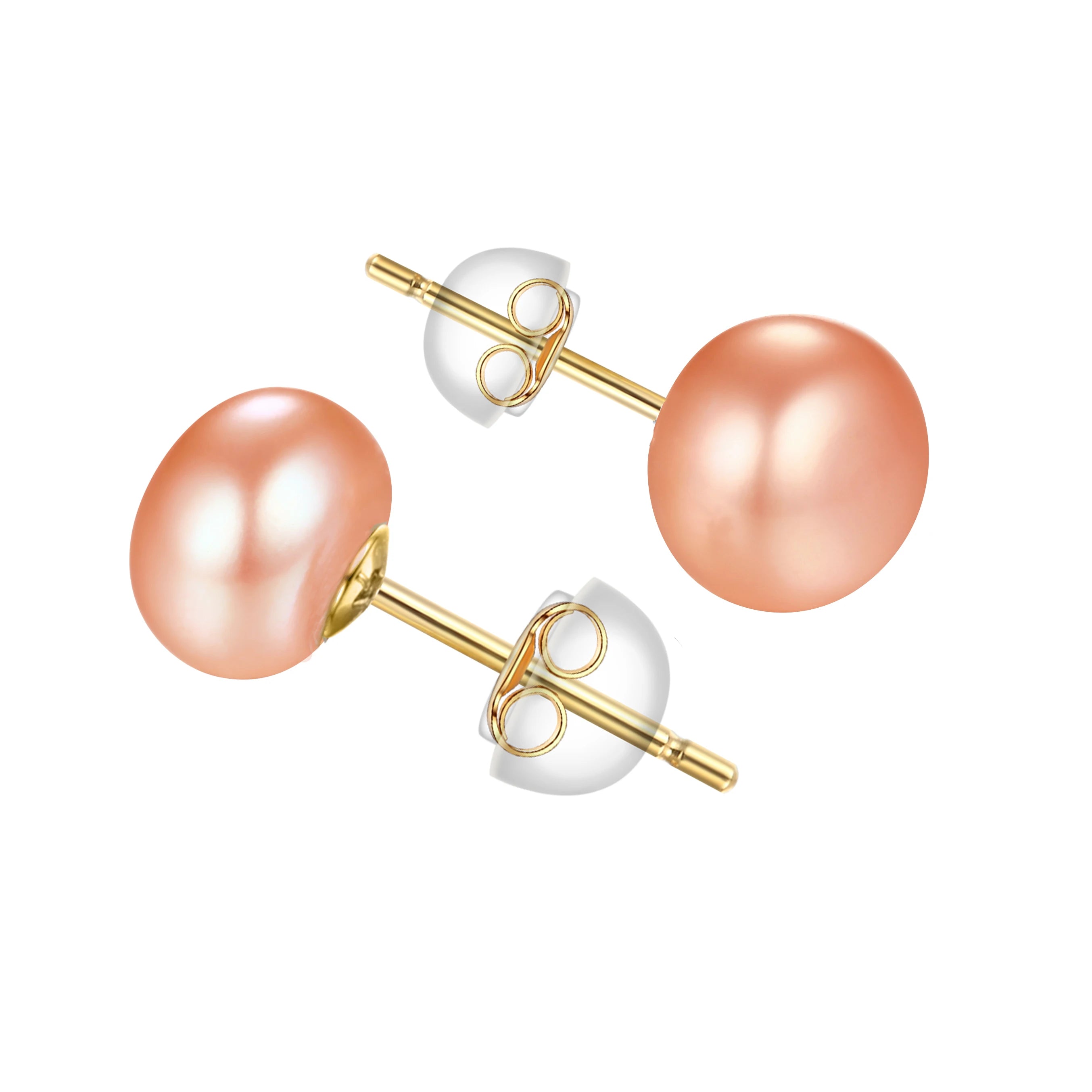 Natural Freshwater Pearl Stud Earrings in Sterling Silver