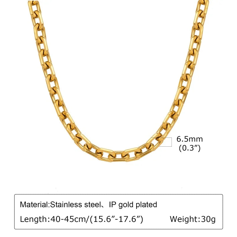 Chunky Gold Oval Link Necklace – Women’s Minimalist Chain Choker