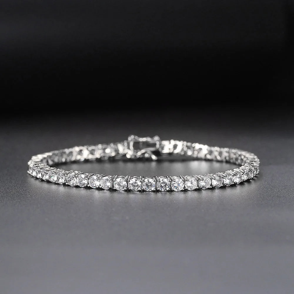 Classic Moissanite Tennis Bracelet in Sterling Silver