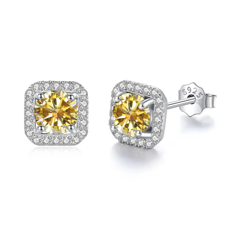 Premium Moissanite Diamond Stud Earrings for Women Sterling Silver