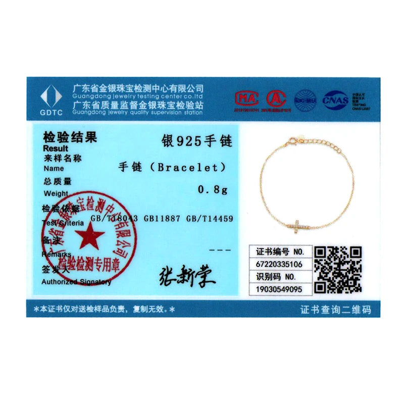Gold Plated Sterling Silver Cross Bracelet for Women
