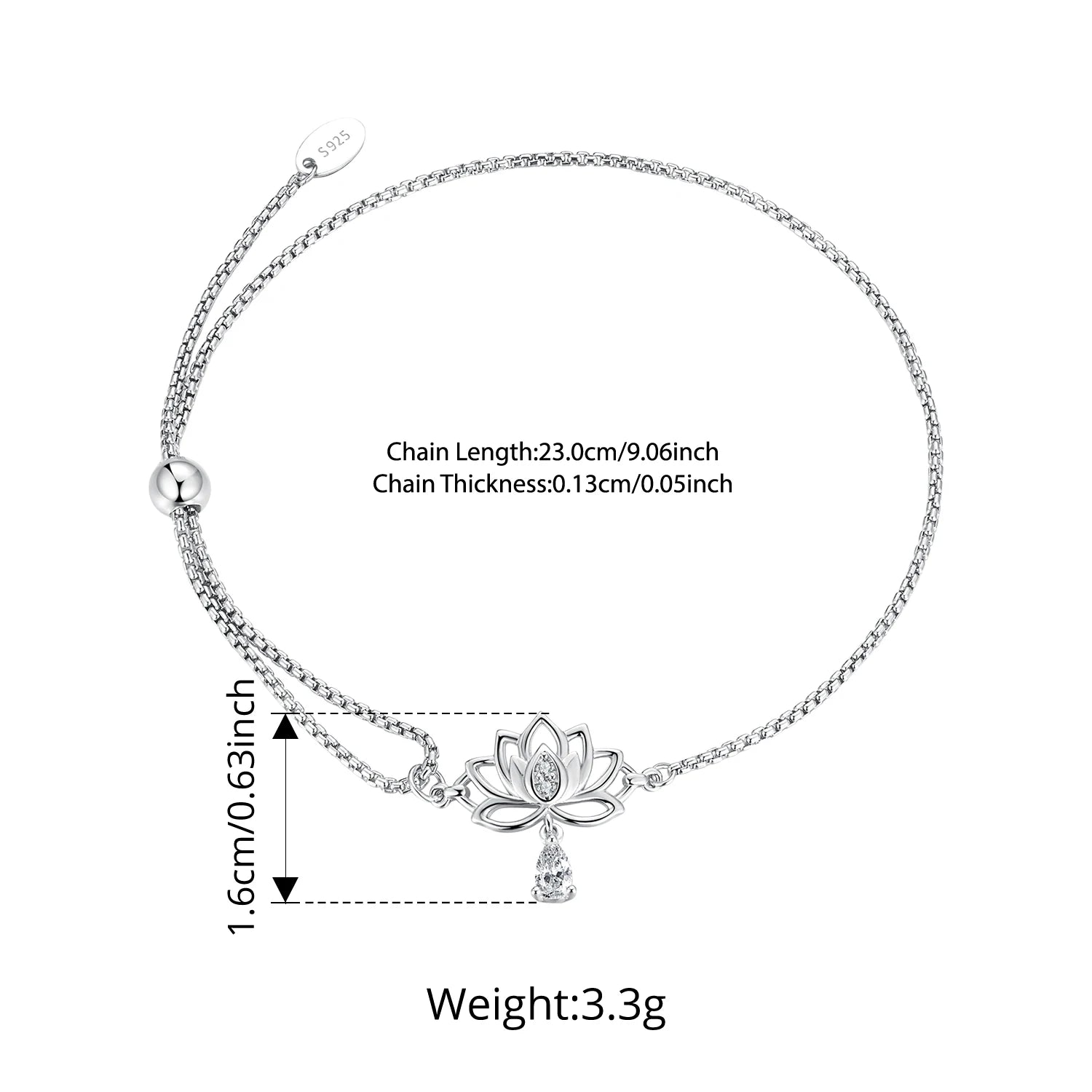Sterling Silver Lotus Flower Adjustable Bracelet – Spiritual Yoga Jewelry