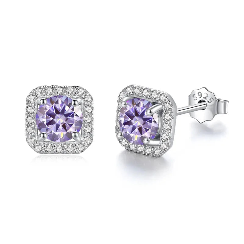 Premium Moissanite Diamond Stud Earrings for Women Sterling Silver