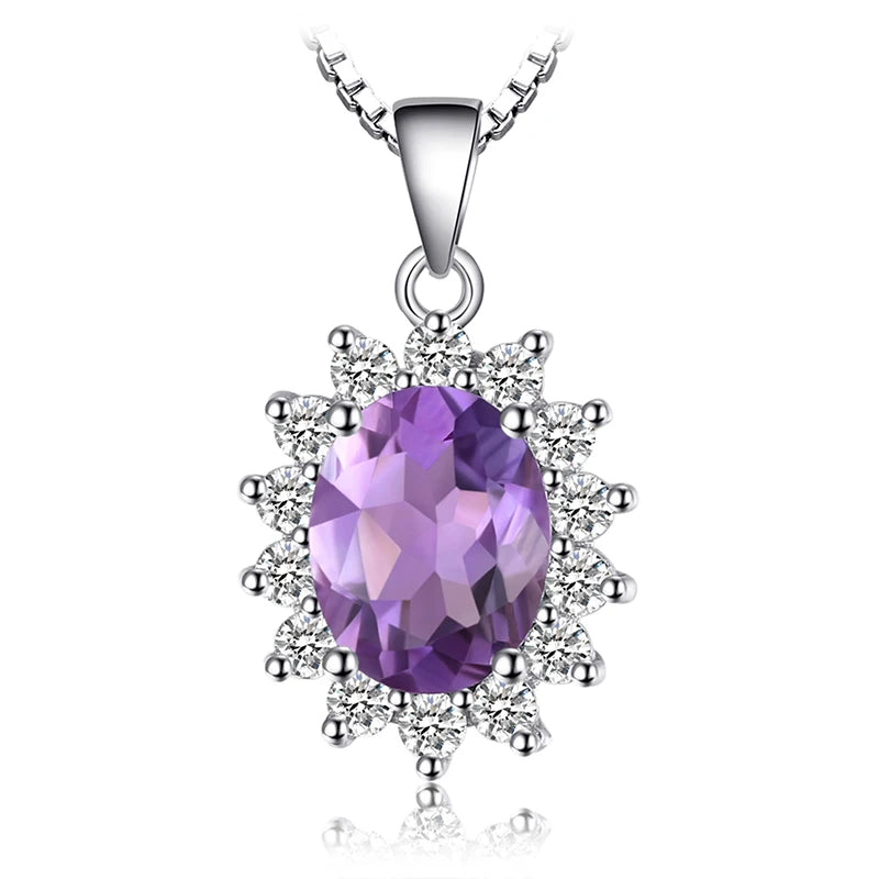 Diana Blue Sapphire Ruby Emerald Pendant – Sterling Silver (No Chain)