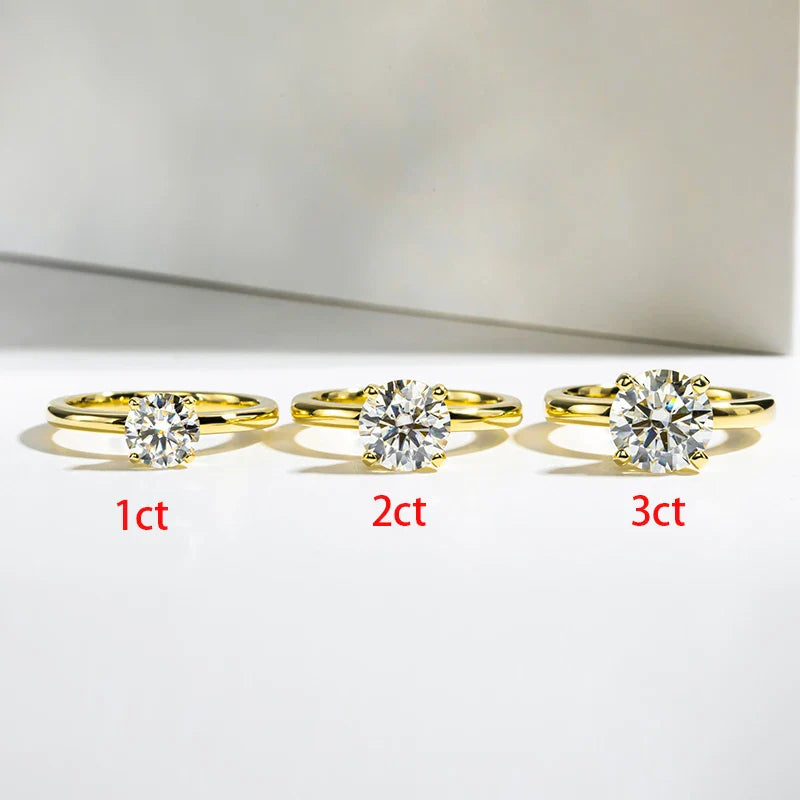 Luxury Moissanite Round Engagement and Wedding Ring in Sterling Silver