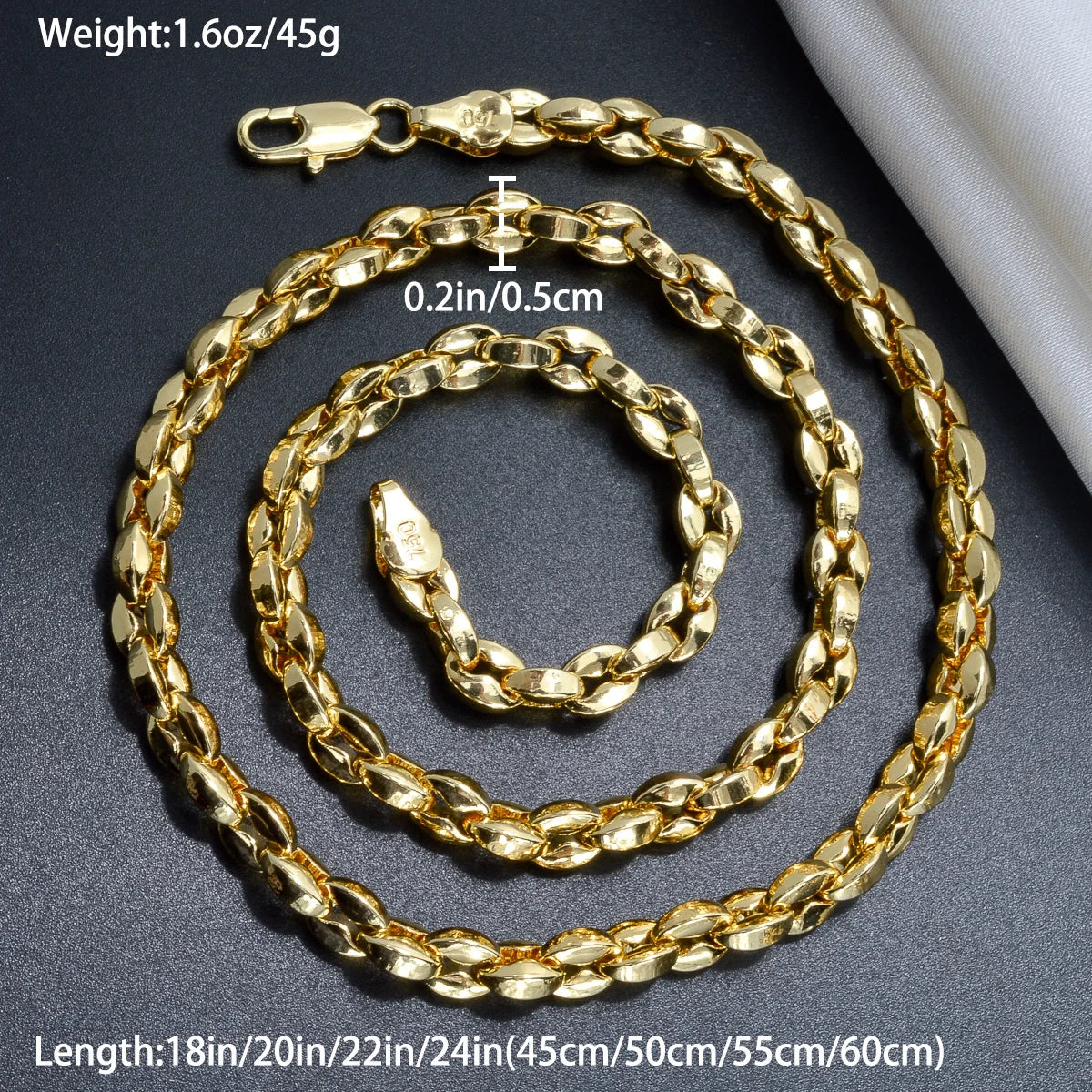 Men’s 18K Gold Cuban Chain Necklace – Hip Hop Punk Fashion Jewelry