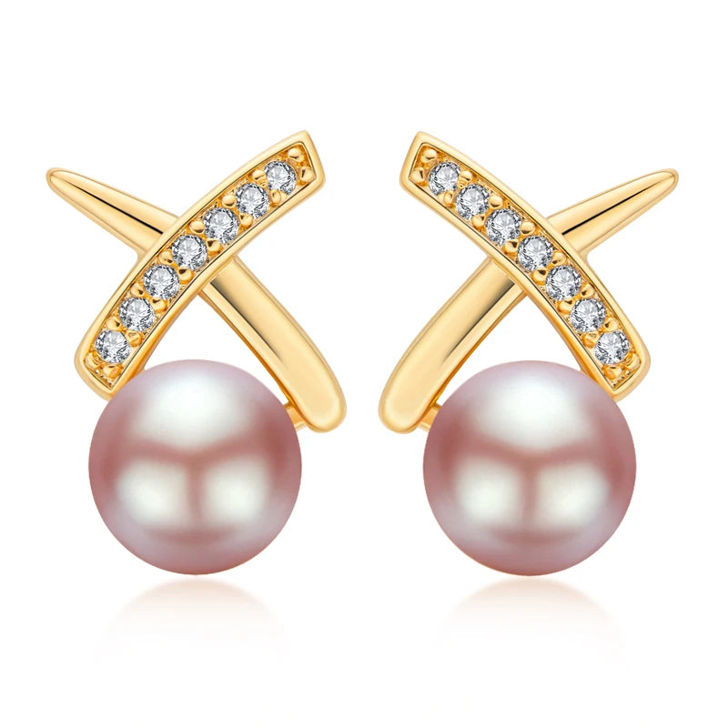 Natural Freshwater Pearl Earrings for Women – Elegant Jewelry Gift