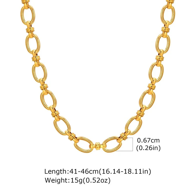 Chunky Gold Oval Link Necklace – Women’s Minimalist Chain Choker
